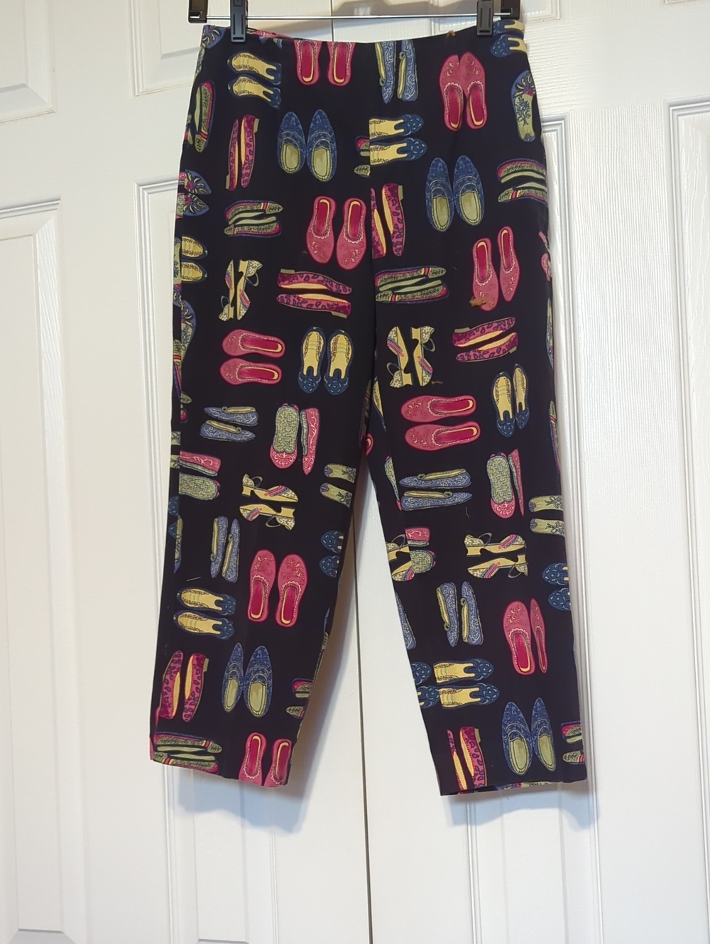 Talbots Black Print Pants Size 6P
